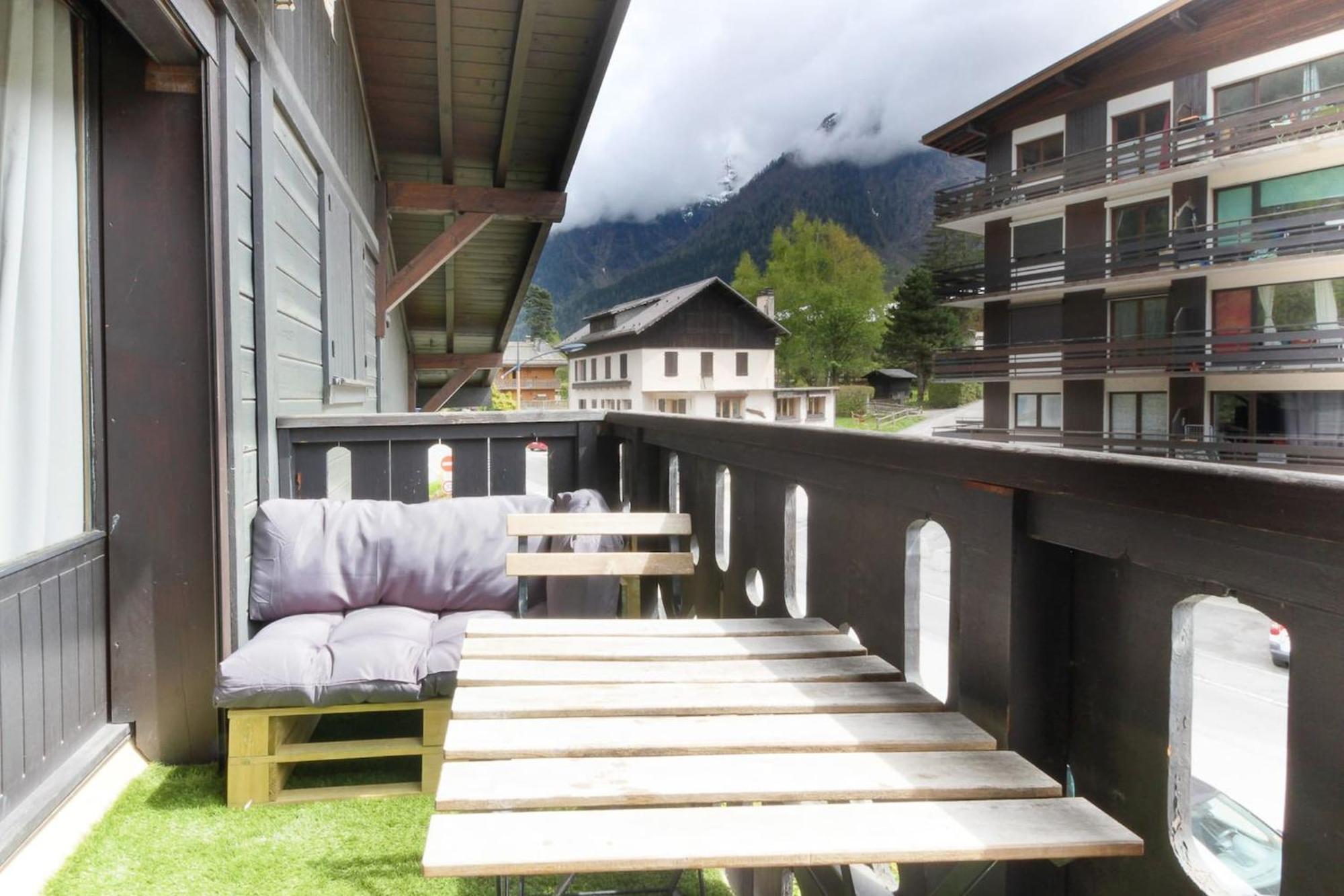 Les Dryades - Renove - Balcon Avec Vue Mt Blanc Les Houches Exterior photo